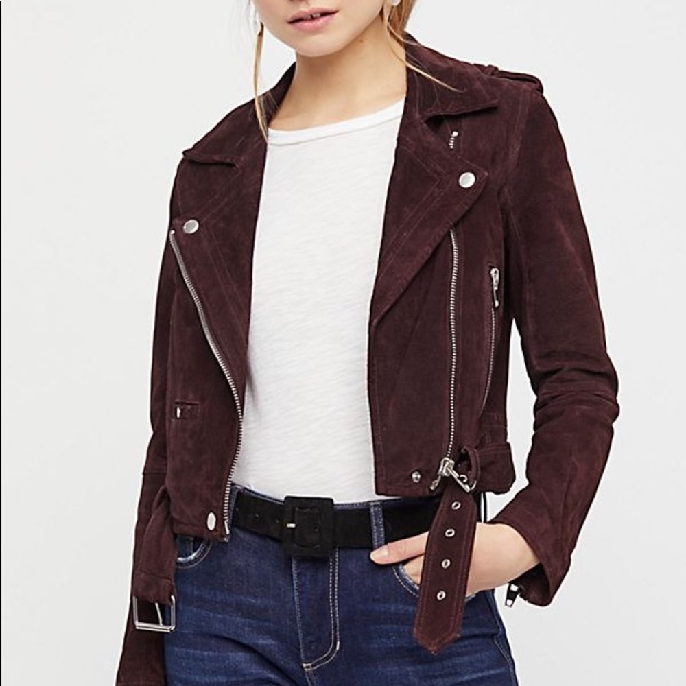 BLANKNYC Suede Moto Jacket Purple XS